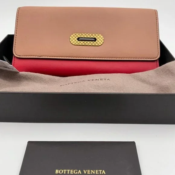 Bottega Veneta Rose Colorblock Continental Wallet - Picture 2 of 10